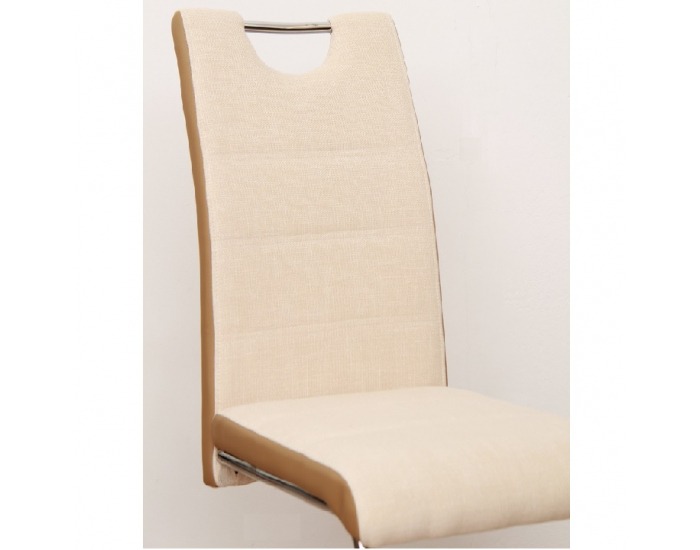 Jedálenská stolička Izma - béžová / chróm