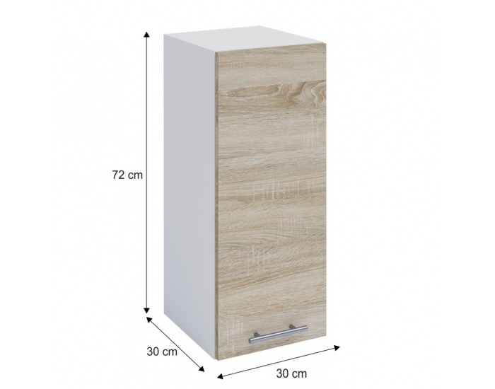 Horná kuchynská skrinka Fabiana W-30 - dub sonoma / biela