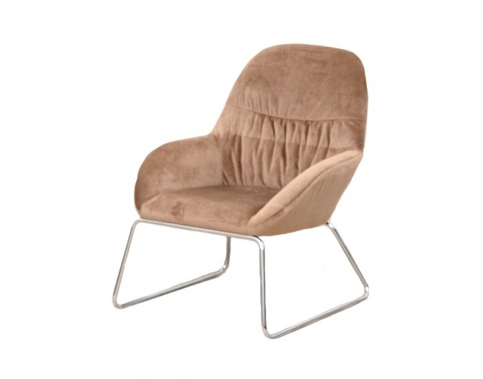 Kreslo Martel - hnedá / chróm