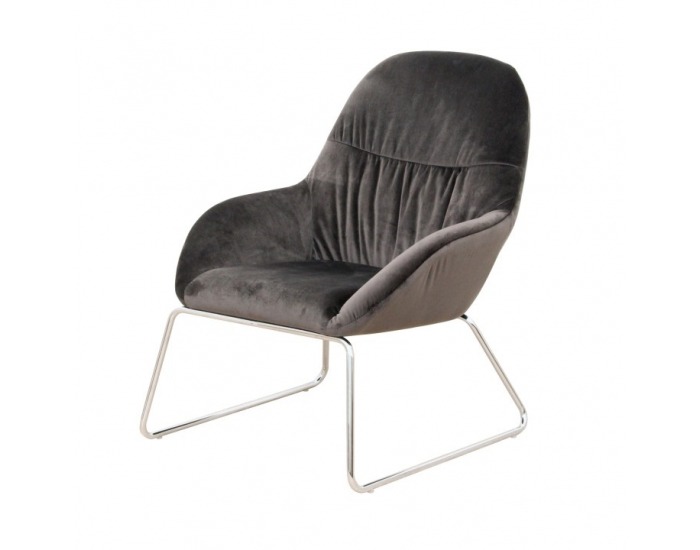 Kreslo Martel - tmavosivá / chróm