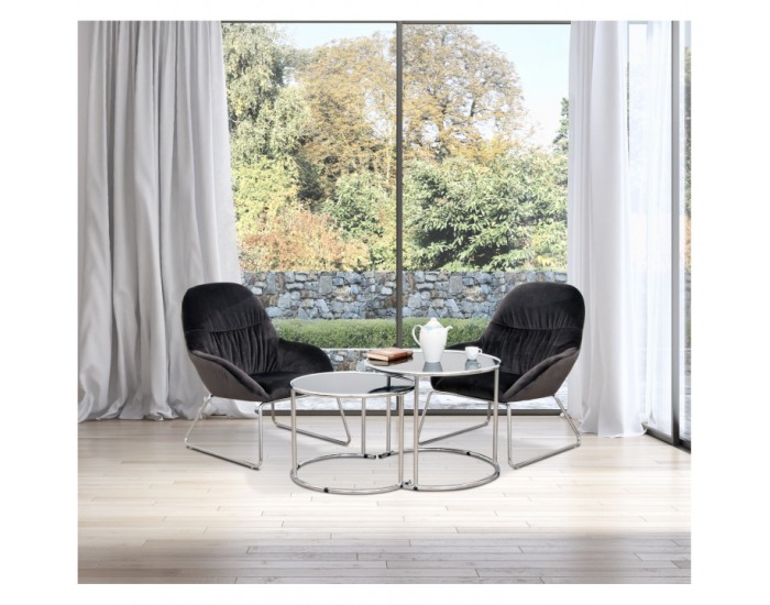 Kreslo Martel - tmavosivá / chróm