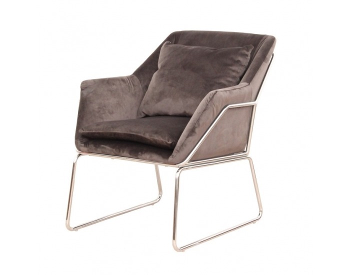 Kreslo Kadar - tmavosivá / chróm