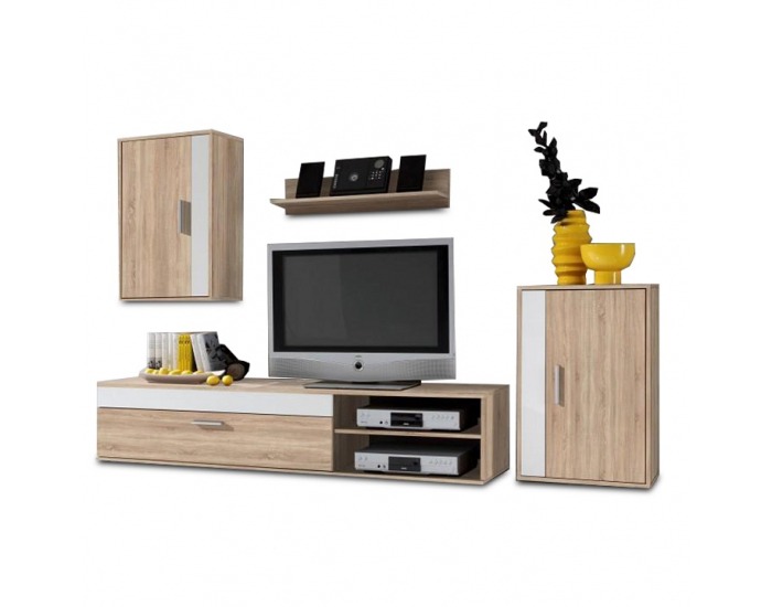 Obývacia stena Asole - dub sonoma / biela