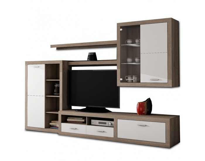 Obývacia stena Cancan New 3 - dub sonoma truflový / biela