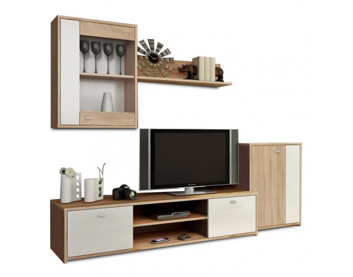 Obývacia stena Genta - dub sonoma / biela