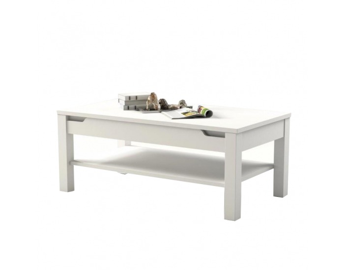 Konferenčný stolík Adonis AS 96 - biela / biely vysoký lesk