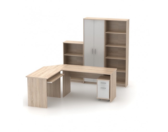 Kancelárska zostava Johan - dub sonoma / biela