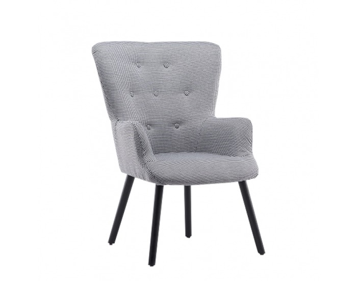 Kreslo Brando - čiernobiely vzor / čierna