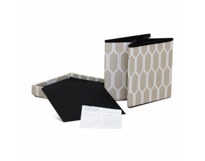 Taburetka s úložným priestorom Hajar - hnedá / biela