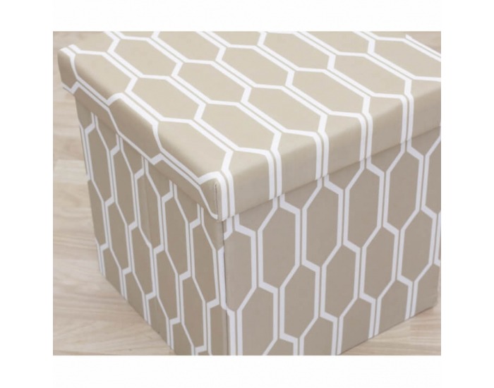 Taburetka s úložným priestorom Hajar - hnedá / biela