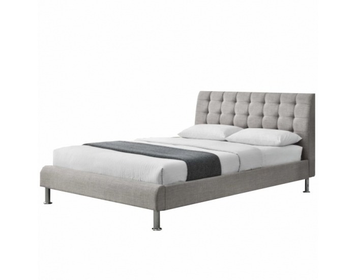 Čalúnená manželská posteľ s roštom Paola 160 160x200 cm - sivá