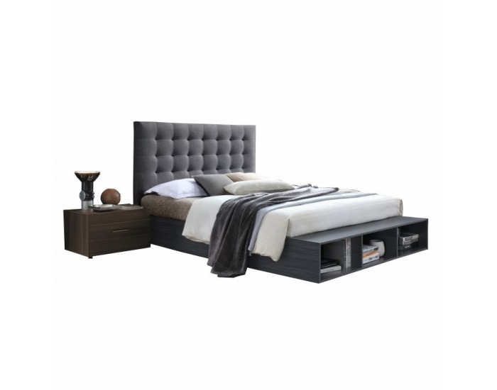 Čalúnená manželská posteľ s roštom Terka 180 180x200 cm - sivá