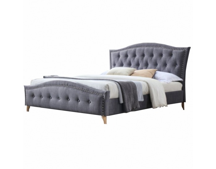 Čalúnená manželská posteľ s roštom Giovana 180 180x200 cm - sivá