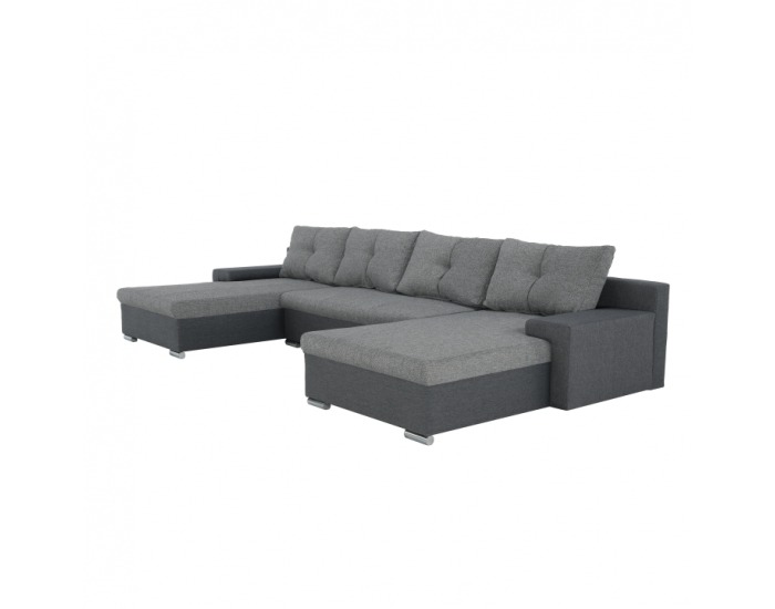 Rohová sedačka U s rozkladom Savona U L/P - svetlosivá / sivá