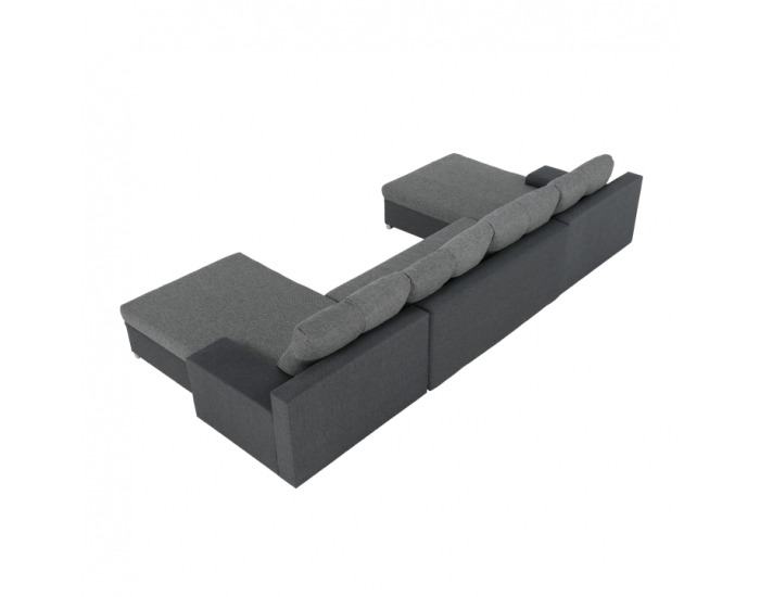 Rohová sedačka U s rozkladom Savona U L/P - svetlosivá / sivá