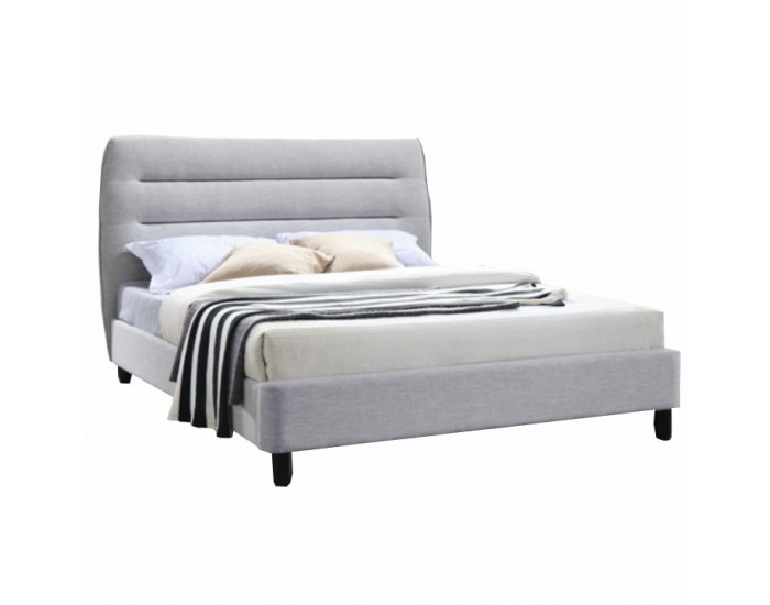 Čalúnená manželská posteľ s roštom Majestik 180 180x200 cm - sivá melírovaná / wenge