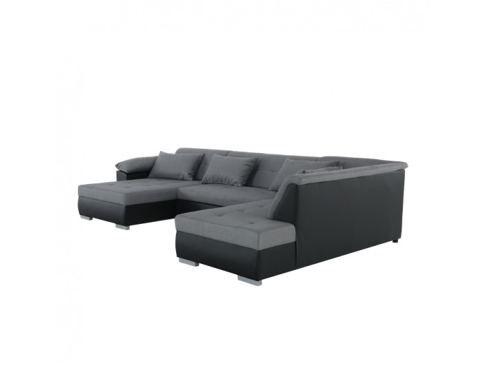Rohová sedačka U s rozkladom Lemon P - čierna / svetlosivá
