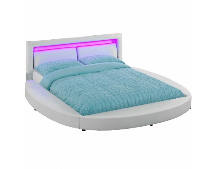 Čalúnená manželská posteľ s roštom Bless 180 - biela