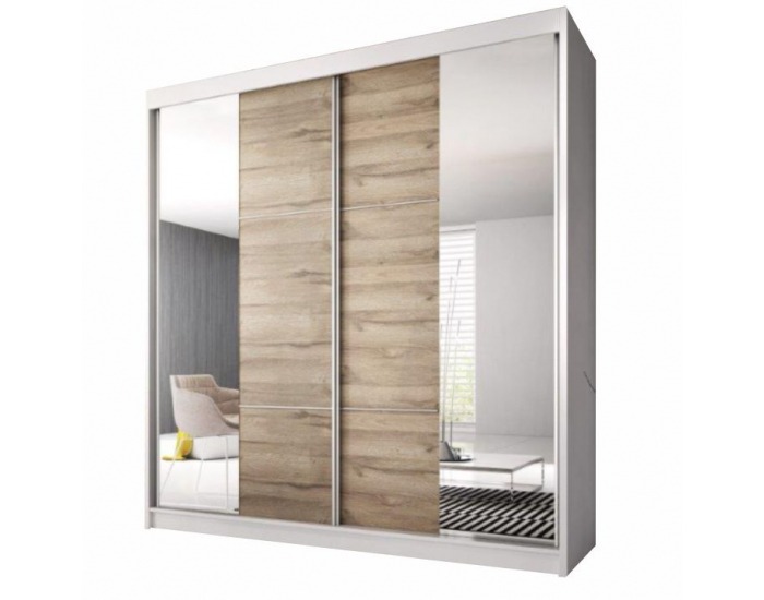 Šatníková skriňa s posuvnými dverami Multi 34 183x218 cm - dub grandson / biela