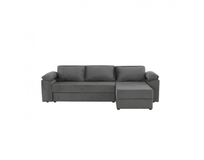 Rohová sedačka s rozkladom a úložným priestorom Dalas L/P - sivá