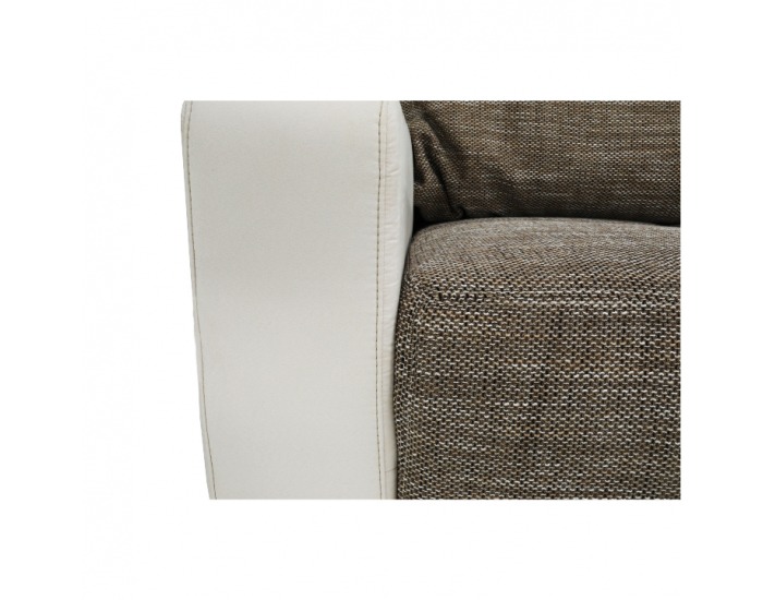 Rohová sedačka s rozkladom a úložným priestorom Orlan L/P - béžová / hnedá melírovaná