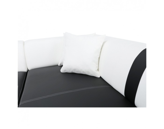 Rohová sedačka s rozkladom a úložným priestorom Peter New P - čierna / biela