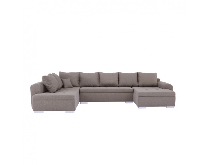 Rohová sedačka U s rozkladom Frankfurt New L/P - hnedá