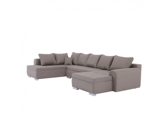 Rohová sedačka U s rozkladom Frankfurt New L/P - hnedá