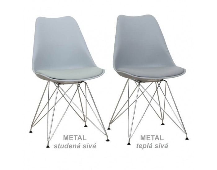 Jedálenská stolička Metal New - studená sivá / chróm