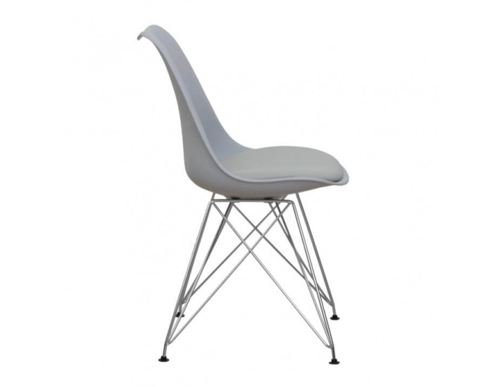 Jedálenská stolička Metal New - studená sivá / chróm