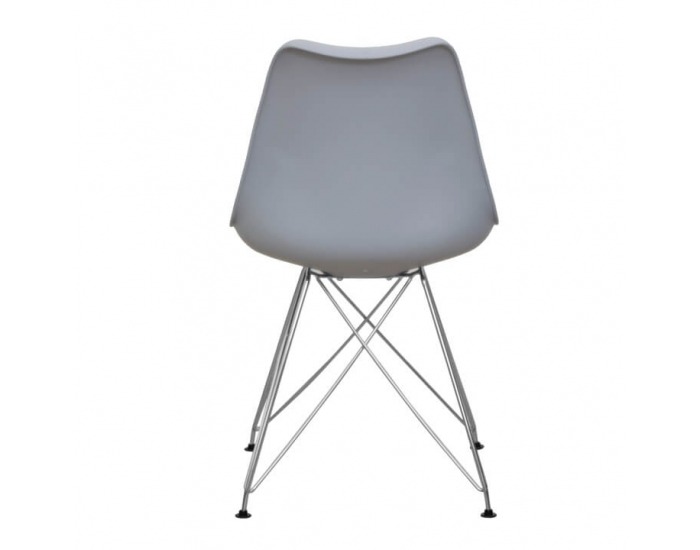 Jedálenská stolička Metal New - studená sivá / chróm