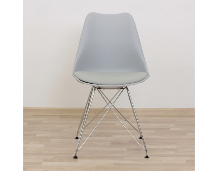 Jedálenská stolička Metal New - studená sivá / chróm