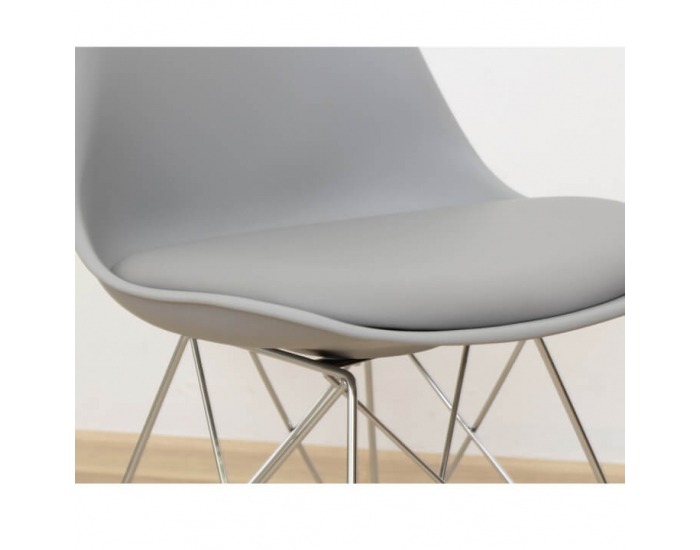 Jedálenská stolička Metal New - studená sivá / chróm