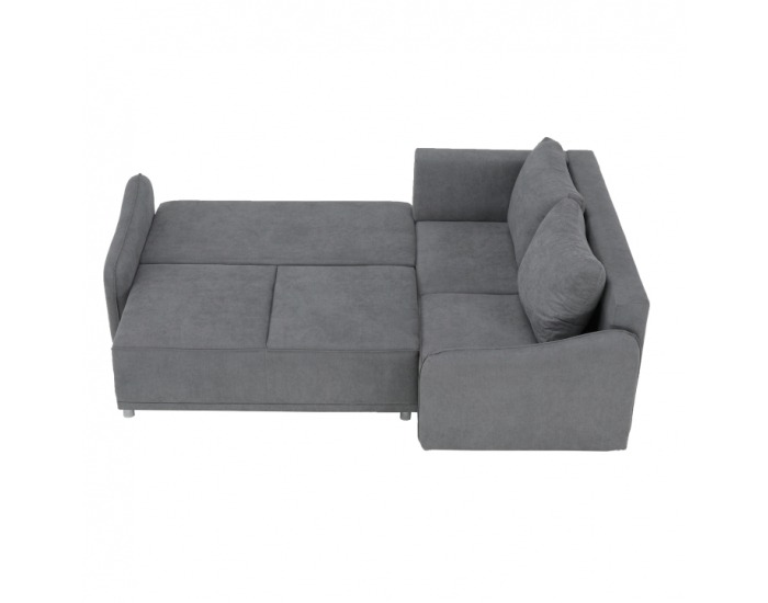 Rohová sedačka s rozkladom a úložným priestorom Lena P - sivá