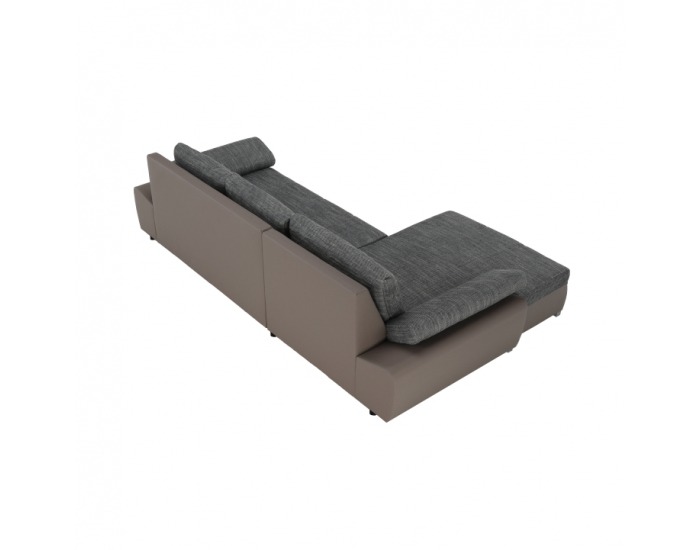 Rohová sedačka s rozkladom Karma L - hnedá / sivohnedá