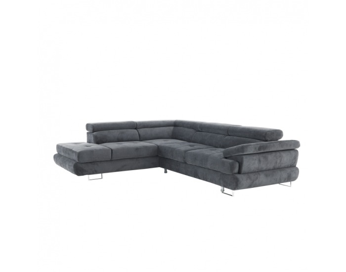 Rohová sedačka s rozkladom a úložným priestorom Buton R L - sivá