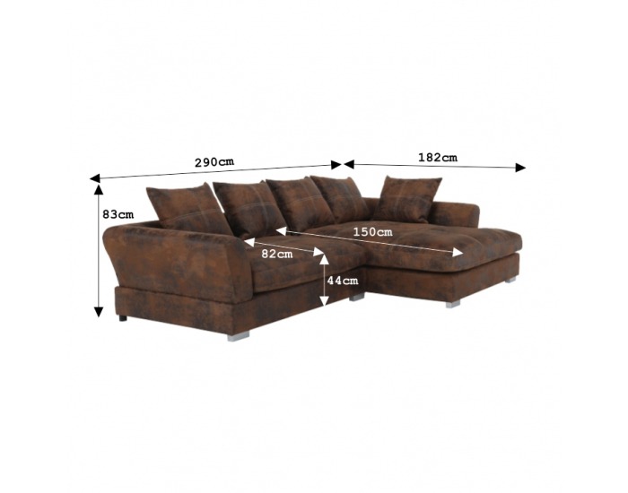 Rohová sedačka Anona P - hnedá