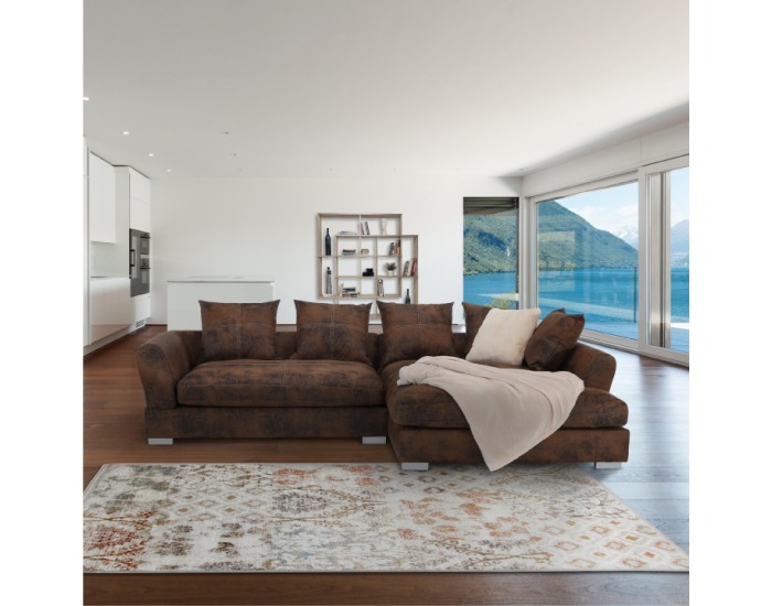 Rohová sedačka Anona P - hnedá