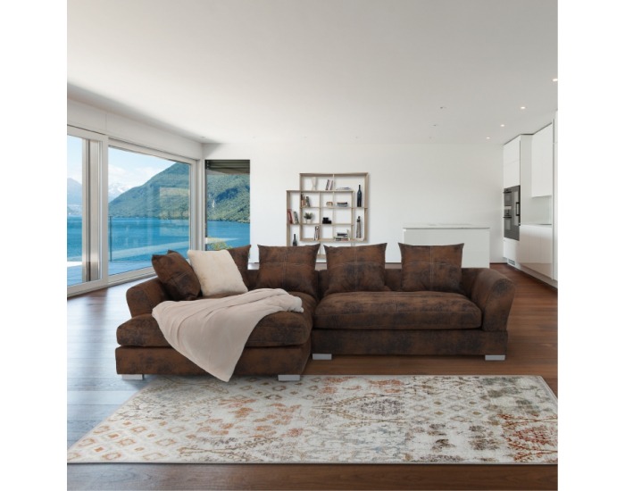 Rohová sedačka Anona L - hnedá