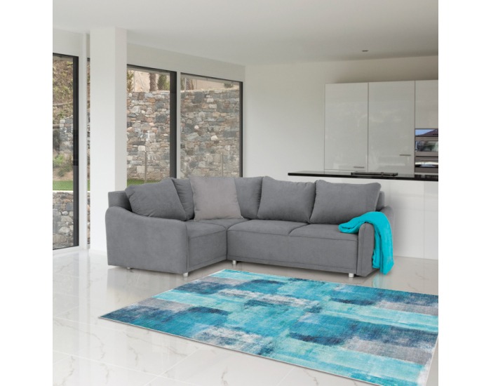 Rohová sedačka s rozkladom a úložným priestorom Lena L - sivá