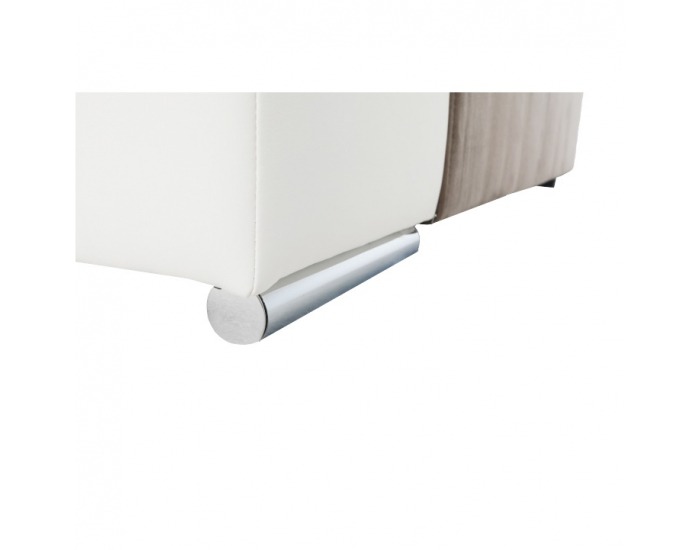 Rohová sedačka U s rozkladom a úložným priestorom Kamelia L - biela / hnedá