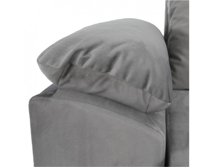 Rohová sedačka U s rozkladom a úložným priestorom Dalas L/P - sivá