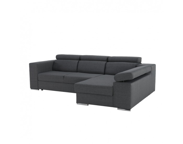 Rohová sedačka s rozkladom a úložným priestorom Dona P - sivá