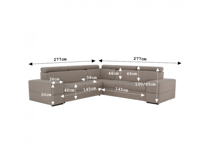 Rohová sedačka s rozkladom a úložným priestorom Monako P - cappuccino