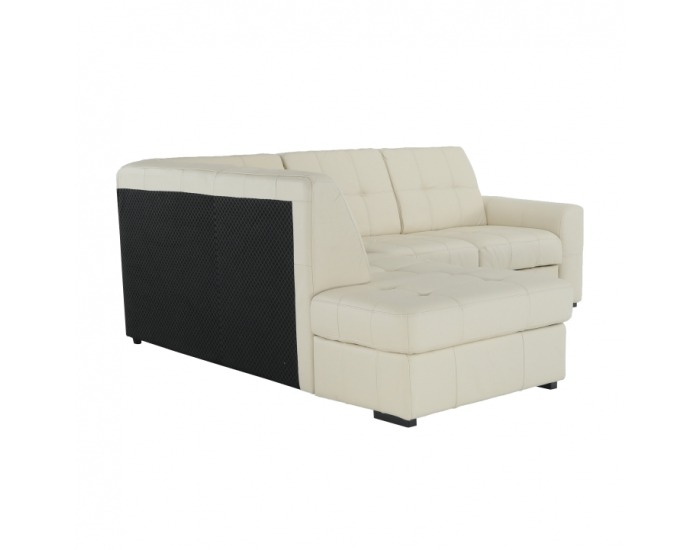 Kožená rohová sedačka s rozkladom Trek RV L - biela