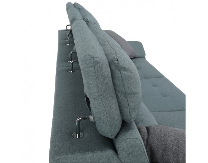 Rohová sedačka s rozkladom a úložným priestorom Natik L - sivá / mentolová