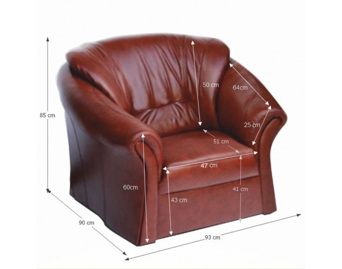 Kreslo Laredo - hnedočervená