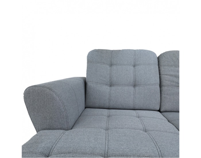 Rohová sedačka U s rozkladom a úložným priestorom Amoti P - čierna / sivá