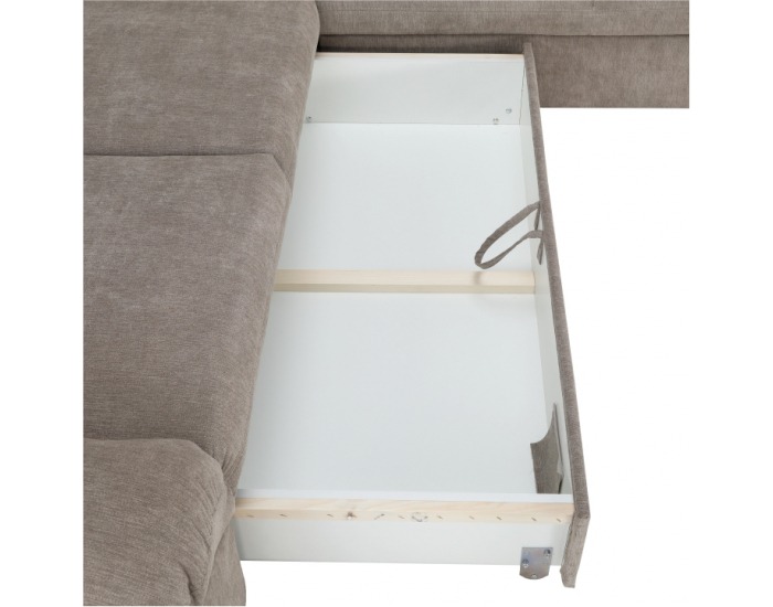 Rohová sedačka s rozkladom a úložným priestorom Albany K L - hnedá