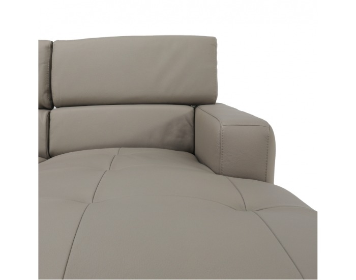 Kožená rohová sedačka U s rozkladom Sammy L - piesková koža (Yak Sand M6903)